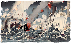 Russo-Japanese War Woodcut