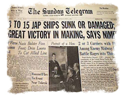Battle of Midway news headline